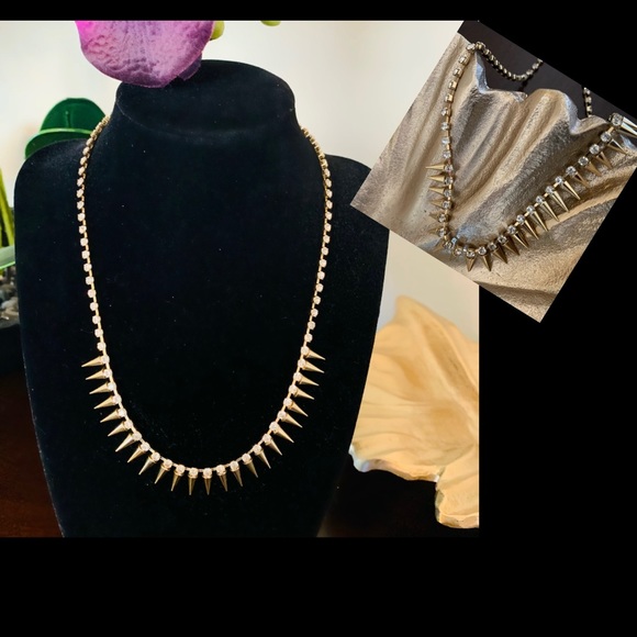Marlyn Schiff Jewelry - Marlyn Schiff Gold/Rhinestone Spike Necklace